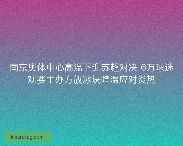 南京奥体中心高温下迎苏超对决 6万球迷观赛主办方放冰块降温应对炎热